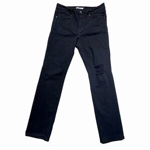 Levi's Women's Black Distressed Straight Leg Stretch Jeans W31‎ L32